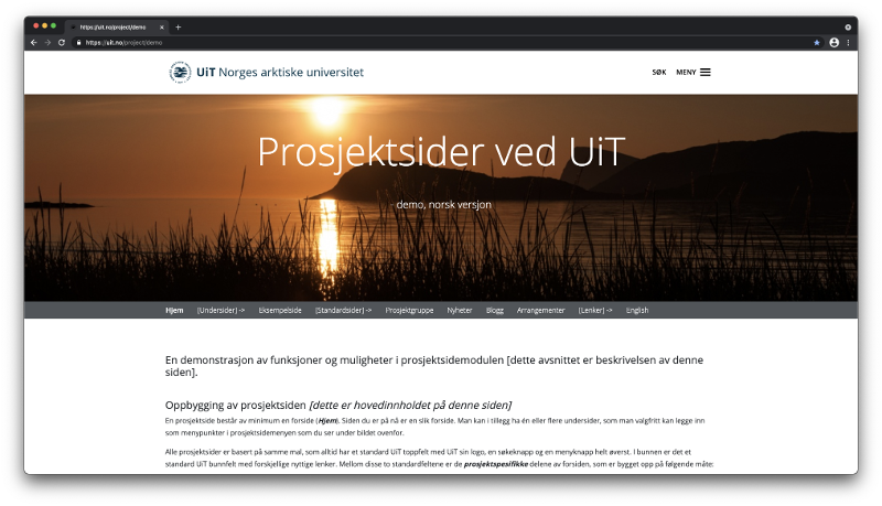 Image of Norwegian project front page